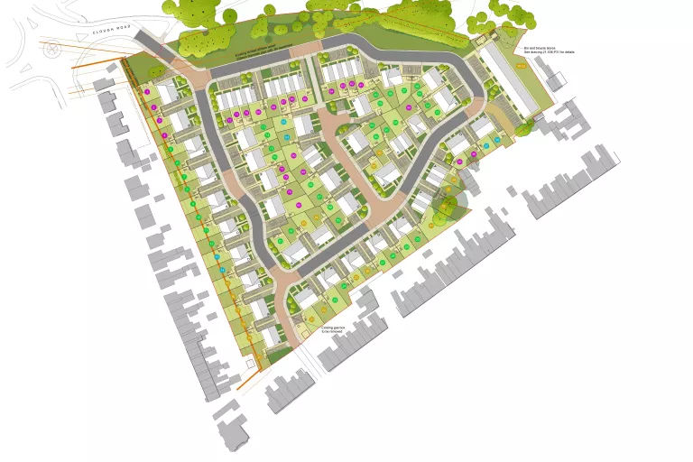 Illustration of Equans to transform Winsford brownfield site into 99 net zero homes