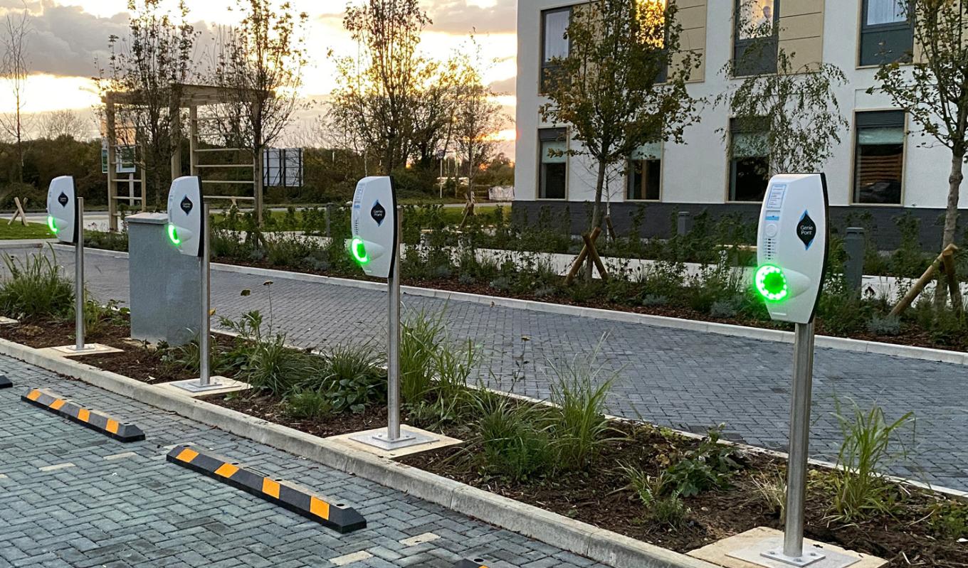 Genie Point EV Chargers in office car park