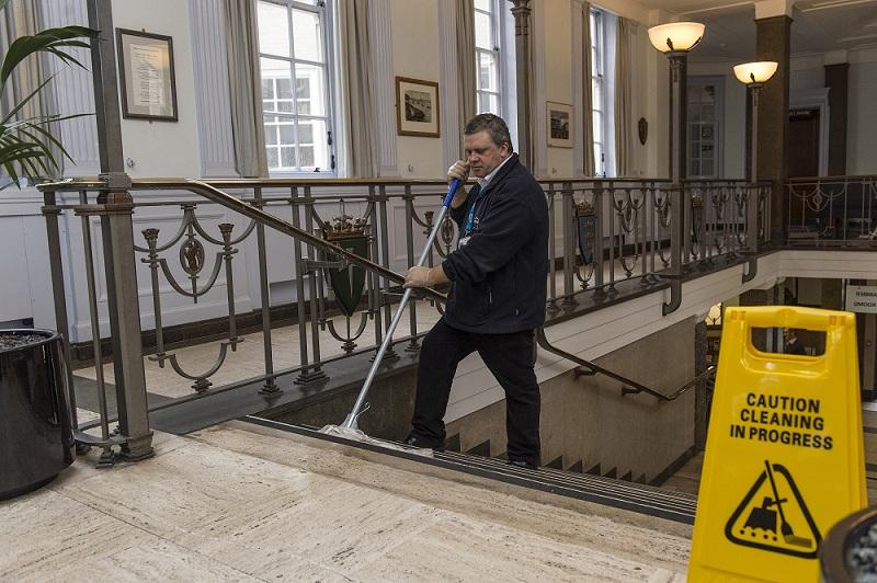 Equans cleaner on the Kingston Borough Council contract