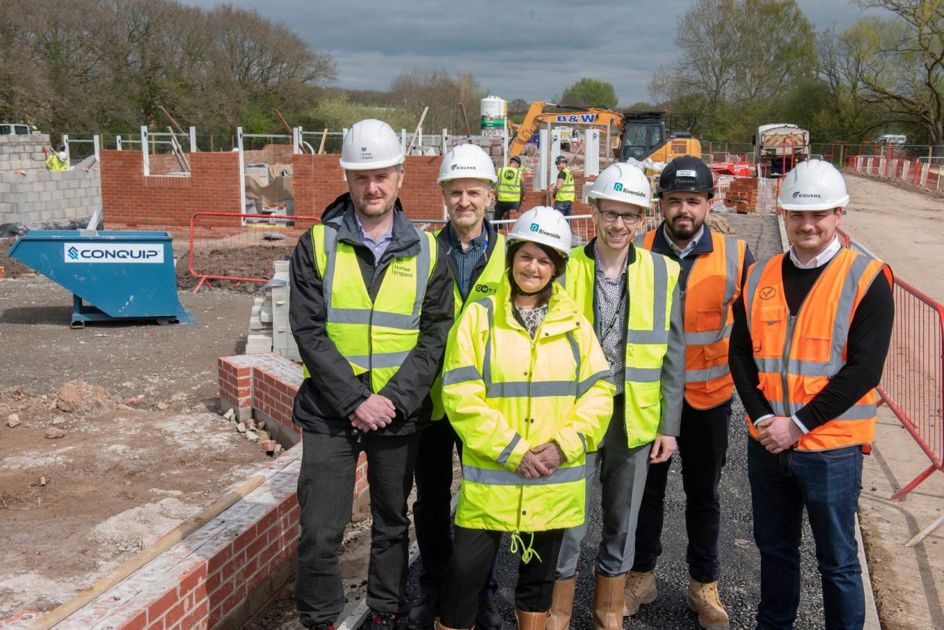 Project stakeholders stood in front of a 268-home development located behind the Verdin Exchange in Winsford