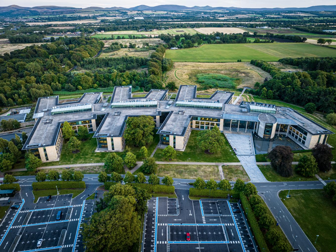 An aerial image of NatWest in Gogaburn
