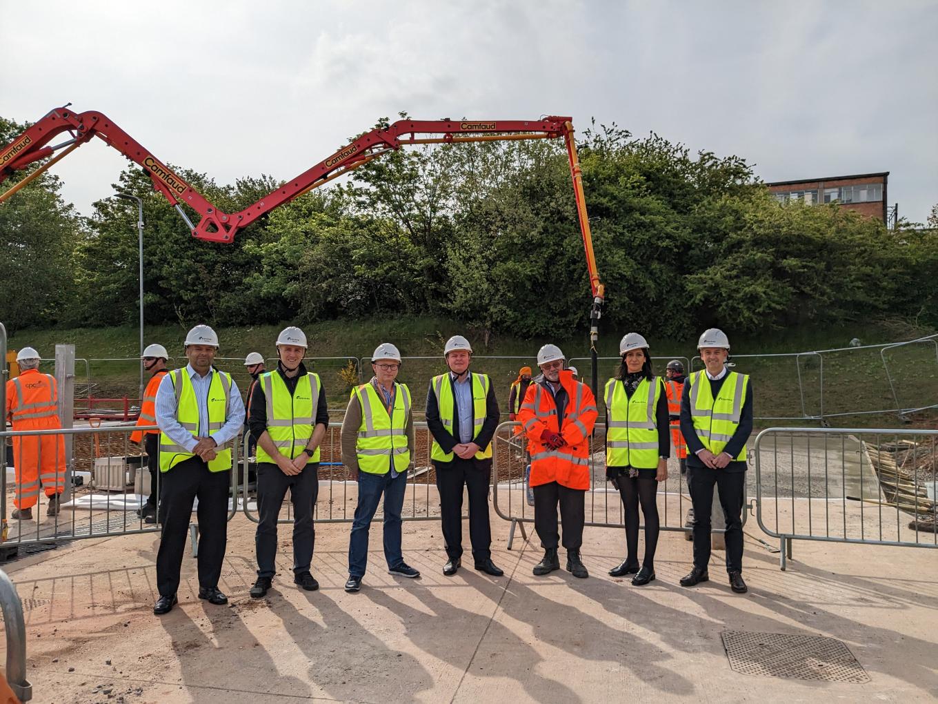 Members of the ammogen consortium on site during the laying of the foundations for the new facility 