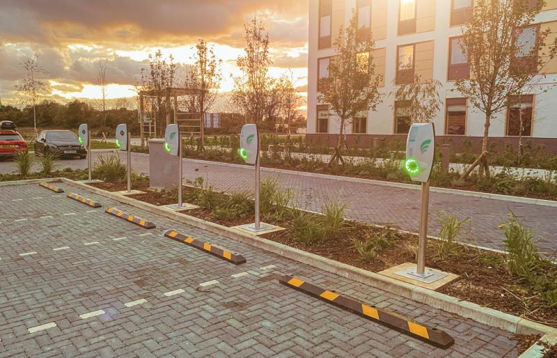 Image of carpark with EV charging points