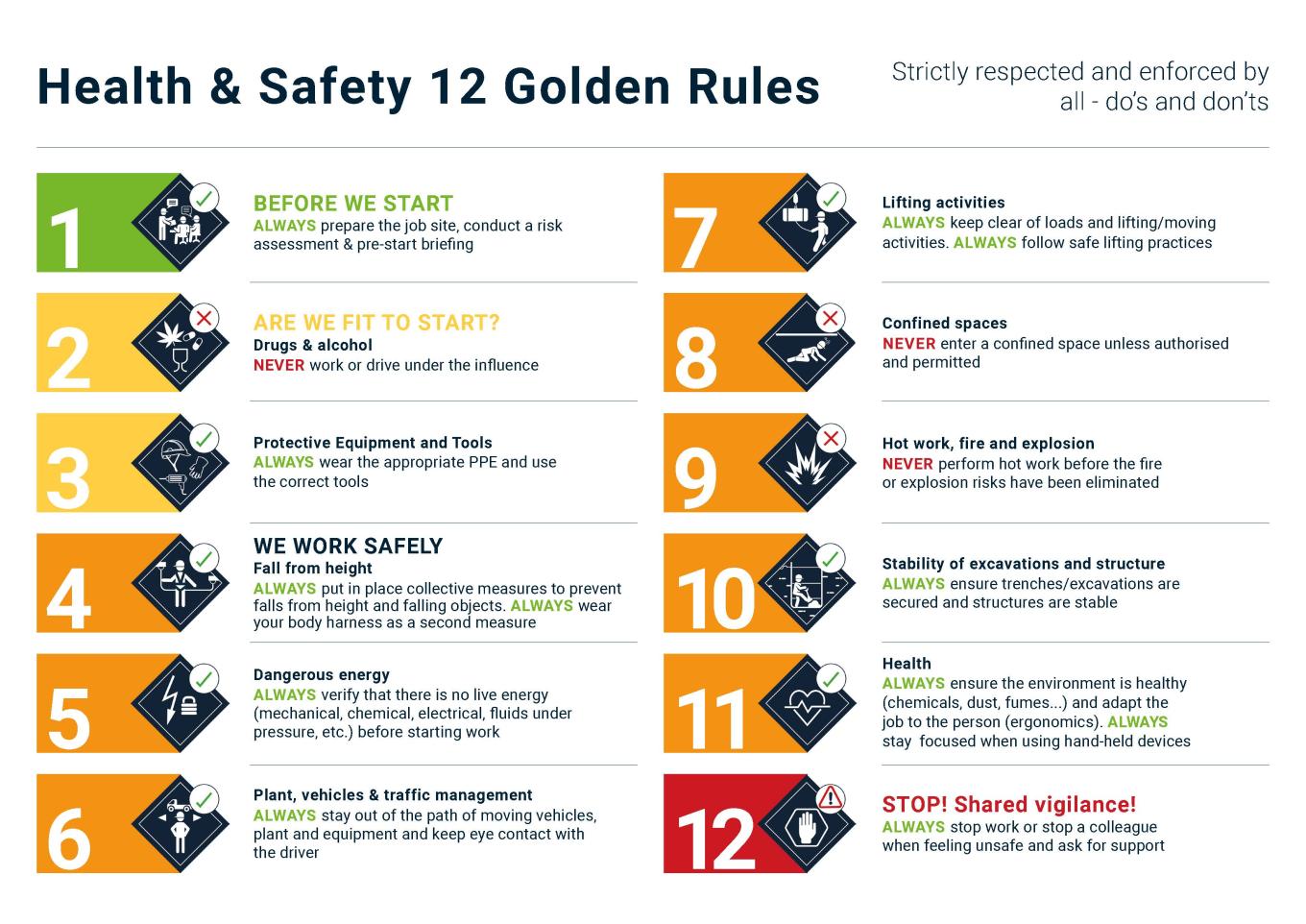 Health and Safety 12 Golden Rules image