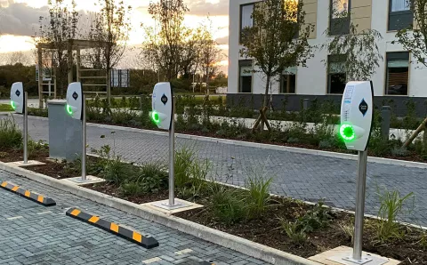 Genie Point EV Chargers in office car park