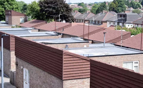 An aerial shot of The Lanes in Rotherham