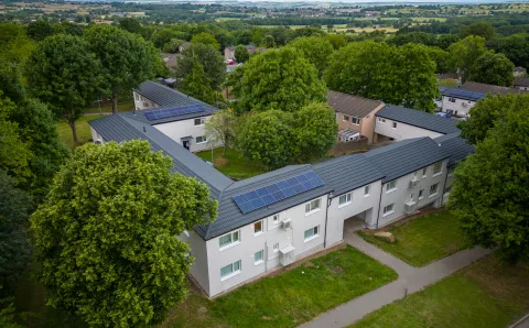 Aerial shot of Holt Park in Leeds