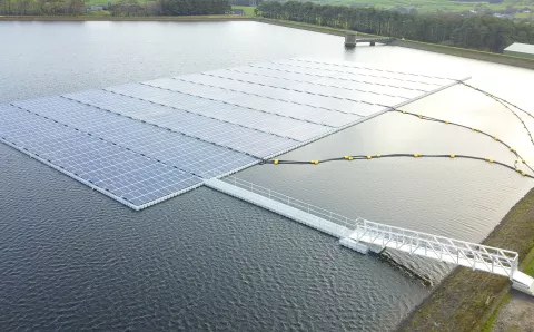 Aerial shot of Langthwaite PV project