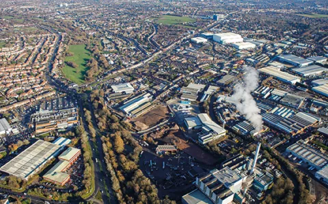 An aerial image of Tyseley Energy Park