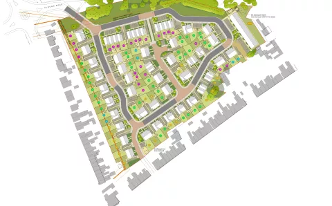 Site plan of the new development at Winsford