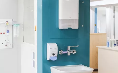 Hygipod wash hand basin installed