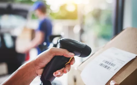 Image of digital scanning on parcel