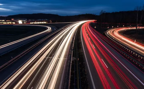 Blurred lights on motorway